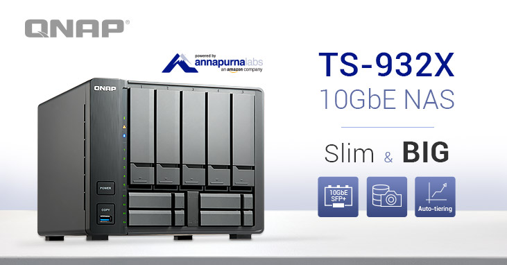 QNAP lance le NAS TS-932X à 9 baies et abordable doté de deux ports SFP+ 10GbE et du stockage à hiérarchisation automatique